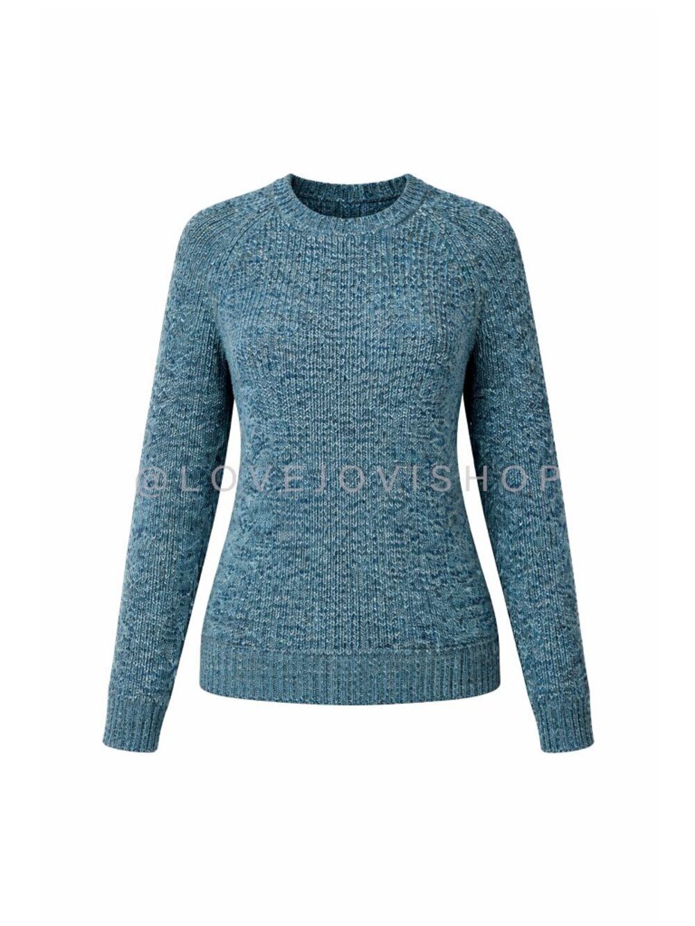 Sweater | Banana Republic Chunky Knit Crewneck Pullover Marled Teal Blue Cotton